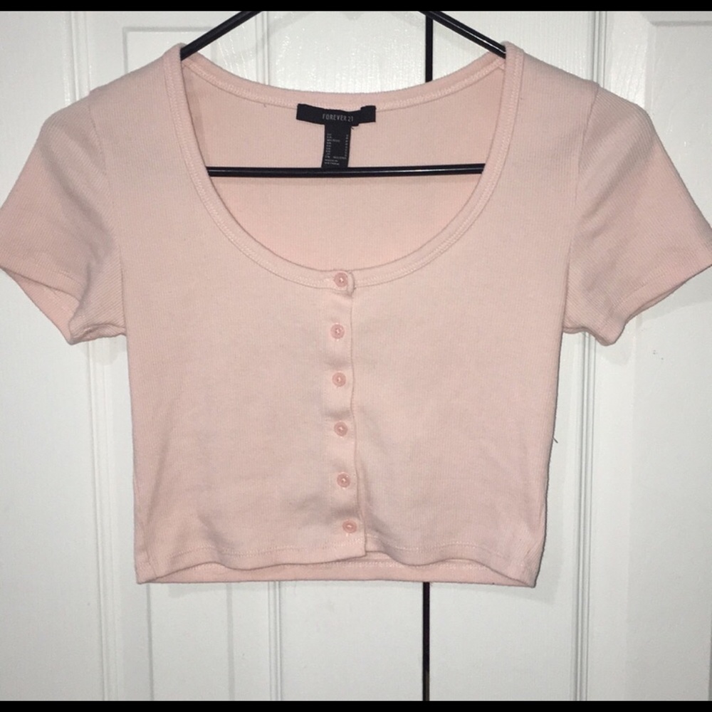 forever 21 button up pink top :)